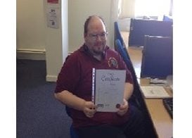 Volunteer Michael successfully gains his Microsoft Office Diploma