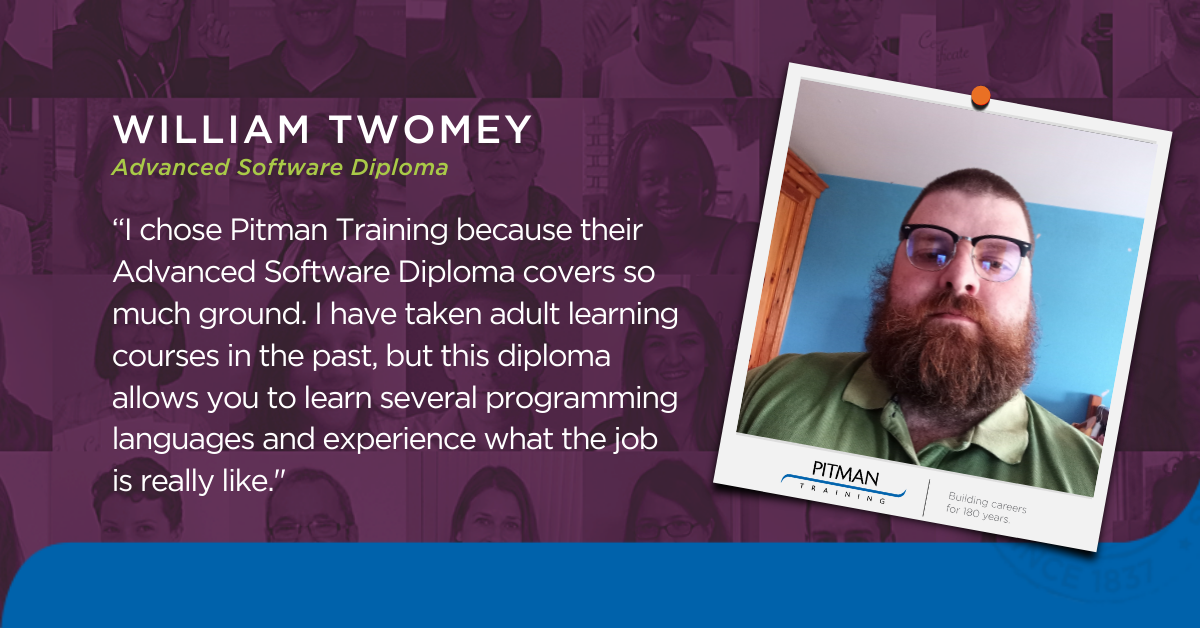 Pitman’s Advanced Software Diploma william_-_testimonial