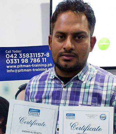 Accounts Officer Shoaib Ali Bhatti Enhanced his English Language Skills Through Pitman English