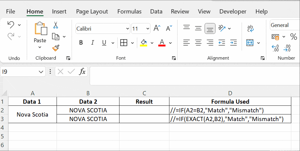 Compare Two Columns in Excel Using EXACT() Function - Pitman Training