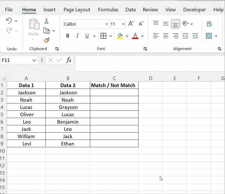 Compare Two Columns in Excel Using IF Condition - Pitman Training